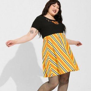 ❤️NWT VINTAGE TORRID FOXY DRESS DISNEY MICKEY MOUSE PUMPKIN CANDY HALLOWEEN 4X